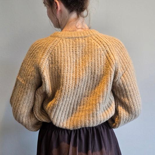 Dik wollen vest camel