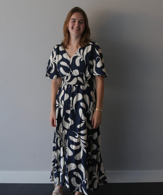 Sienna jurk print blauw