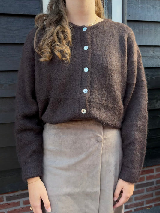 Vest knopen bruin