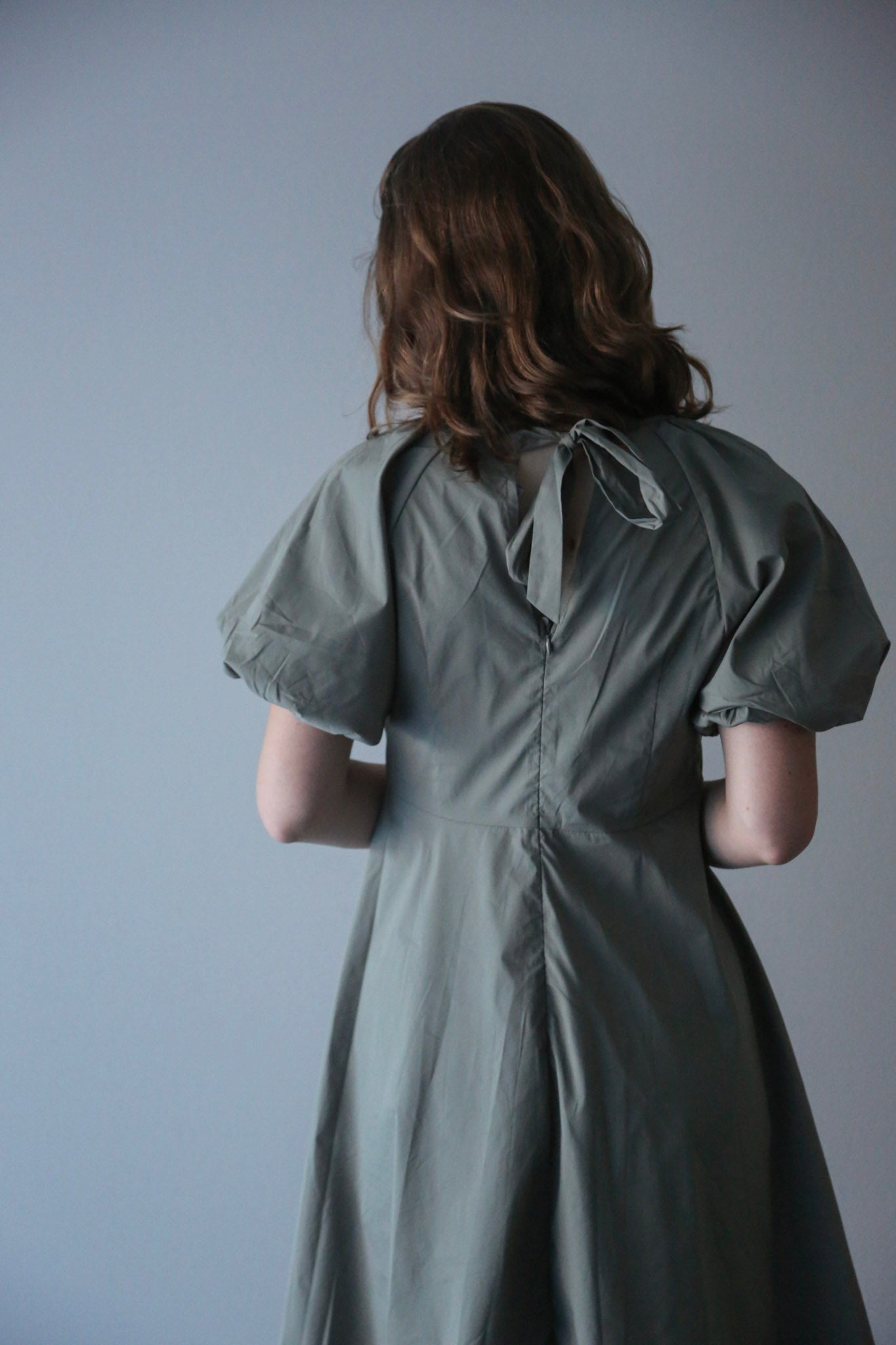 Iris jurk pofmouw groen