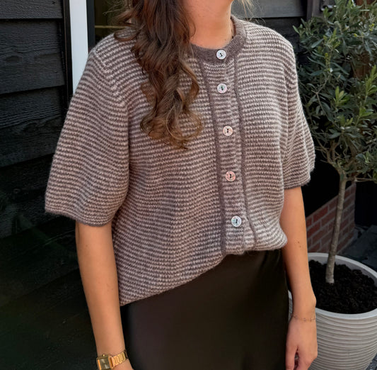 Vest streep beige