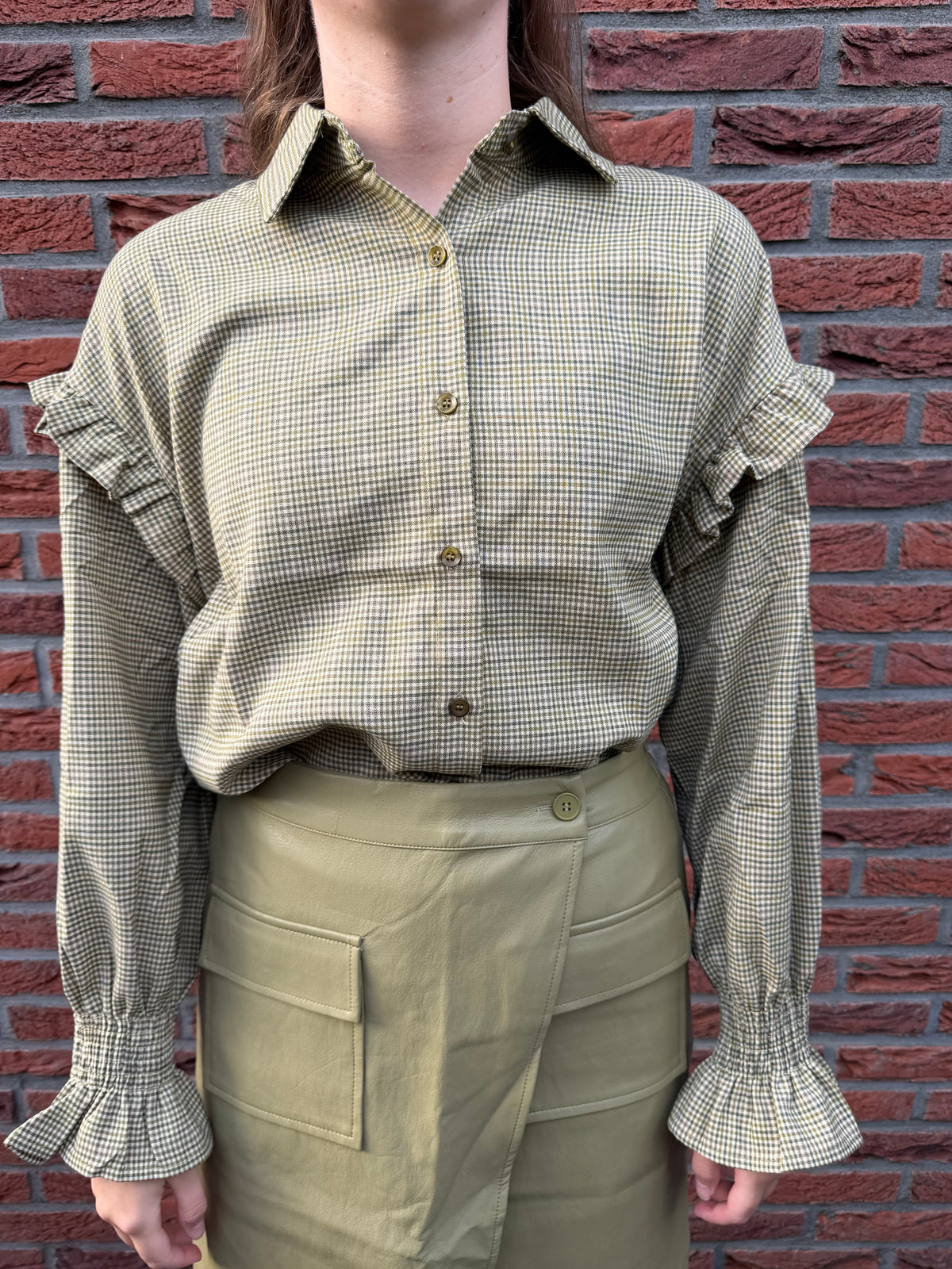 Blouse ruit groen