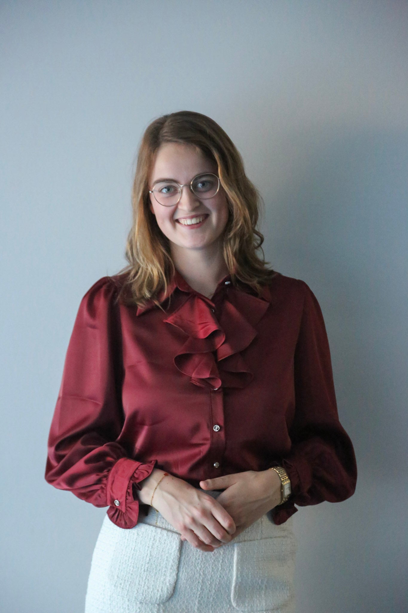 Sofie satijnen blouse rood