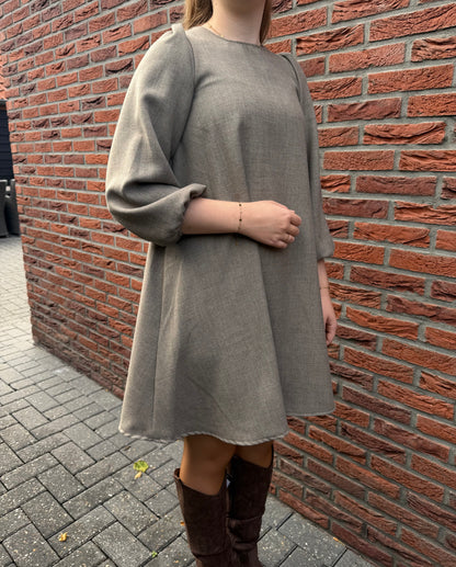 Jurk ruit beige