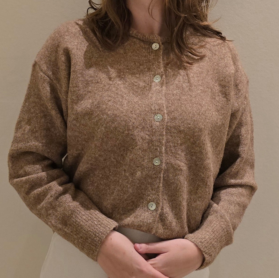 Dik wollen vest camel