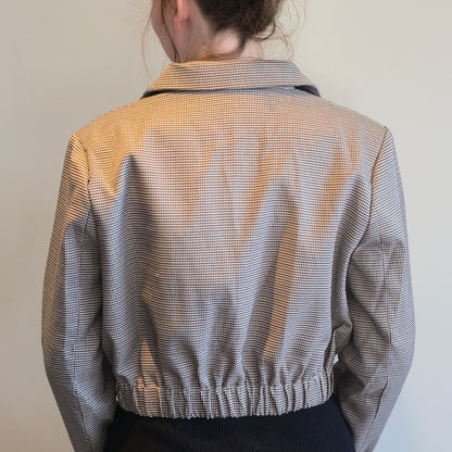 Kort trenchcoat jasje ruit