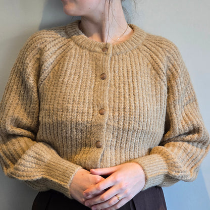 Dik wollen vest camel