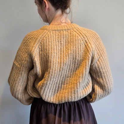 Dik wollen vest camel