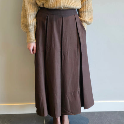 Lange rok bruin met plooien