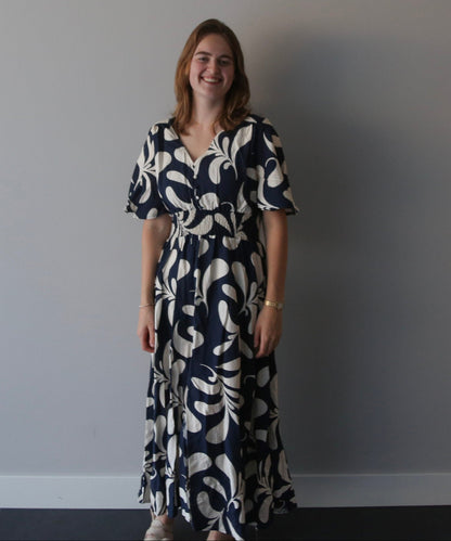 Sienna jurk print blauw