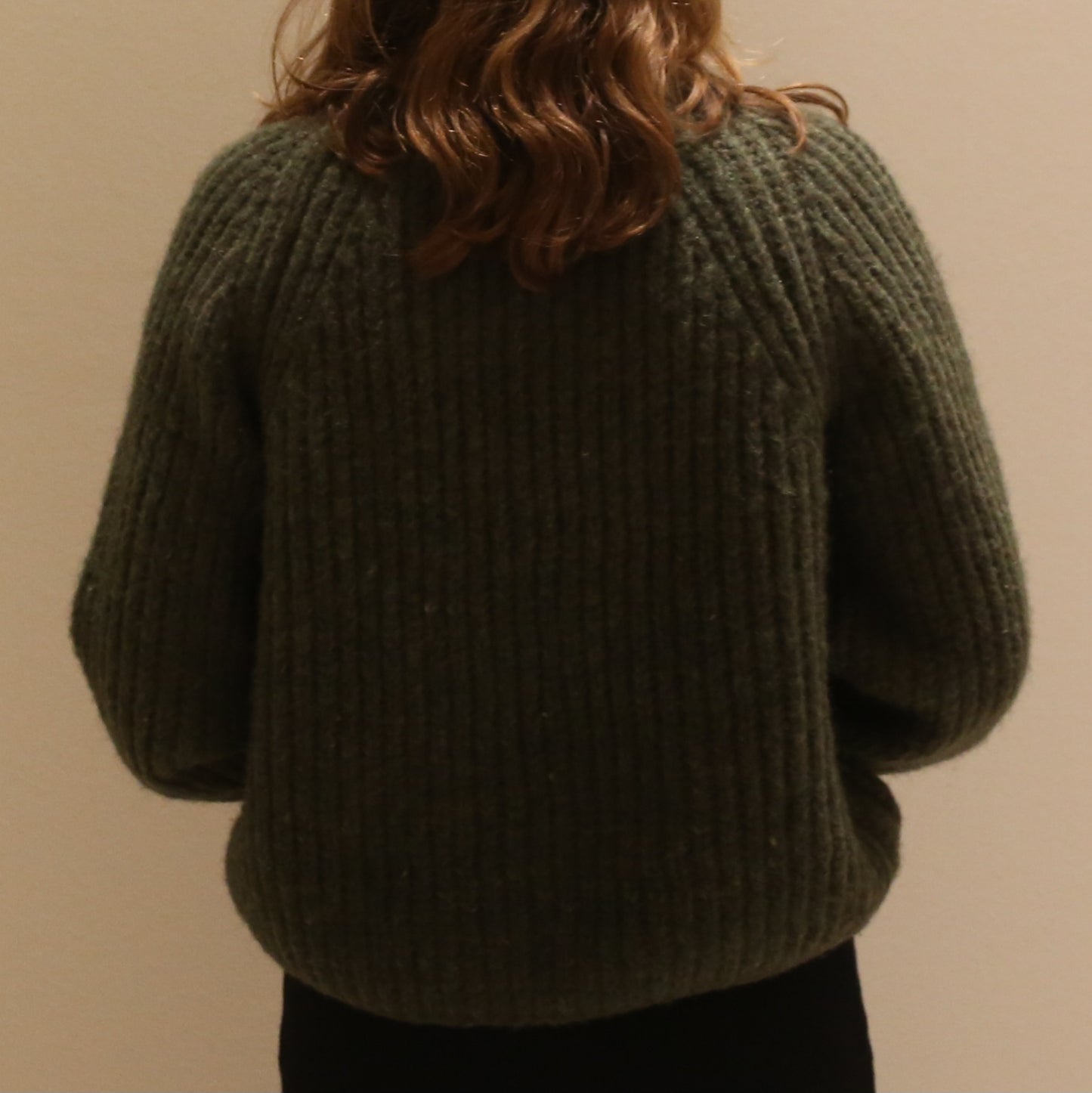 Dik wollen vest groen