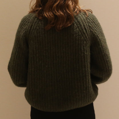 Dik wollen vest groen