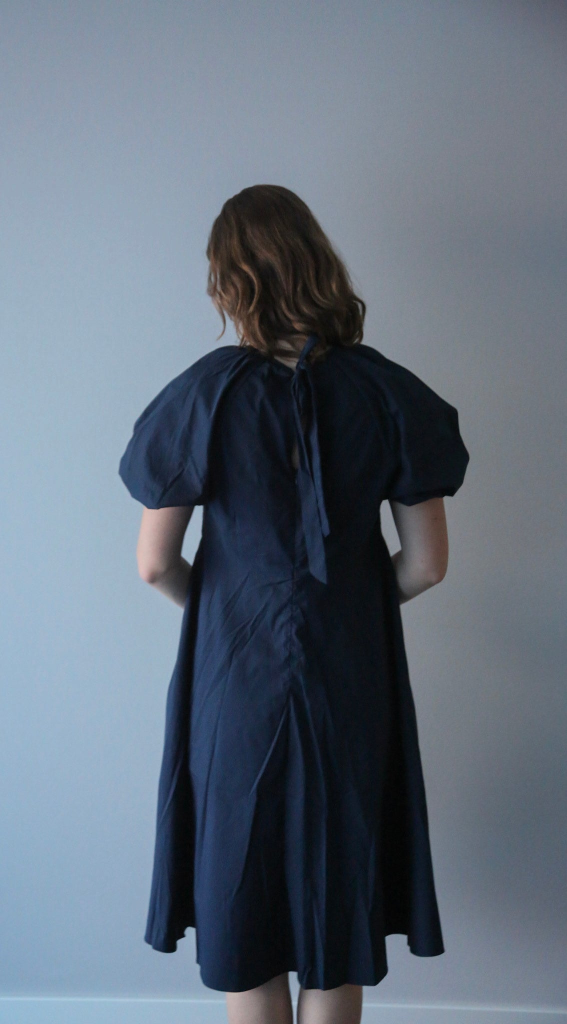 Iris jurk pofmouw blauw