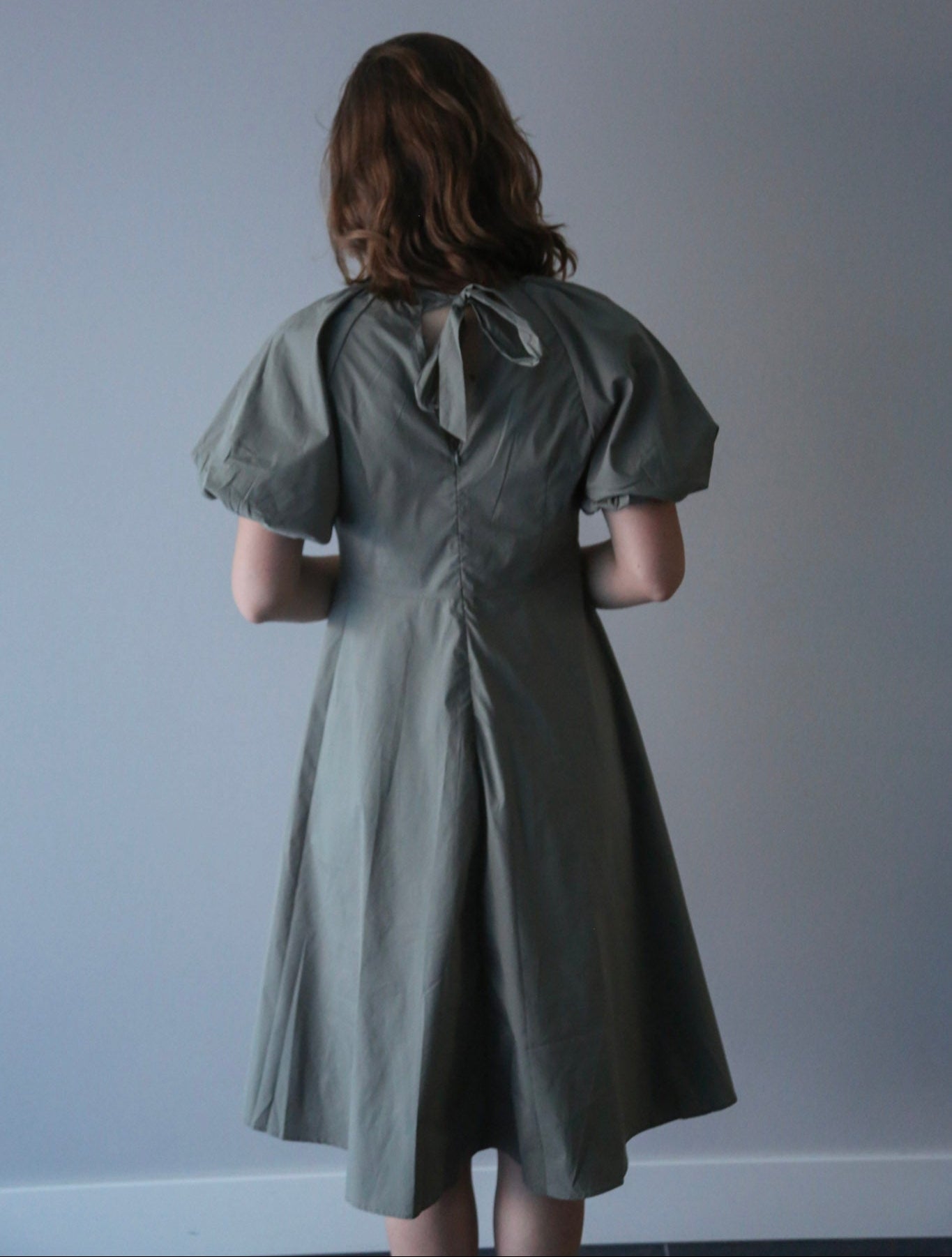 Iris jurk pofmouw groen