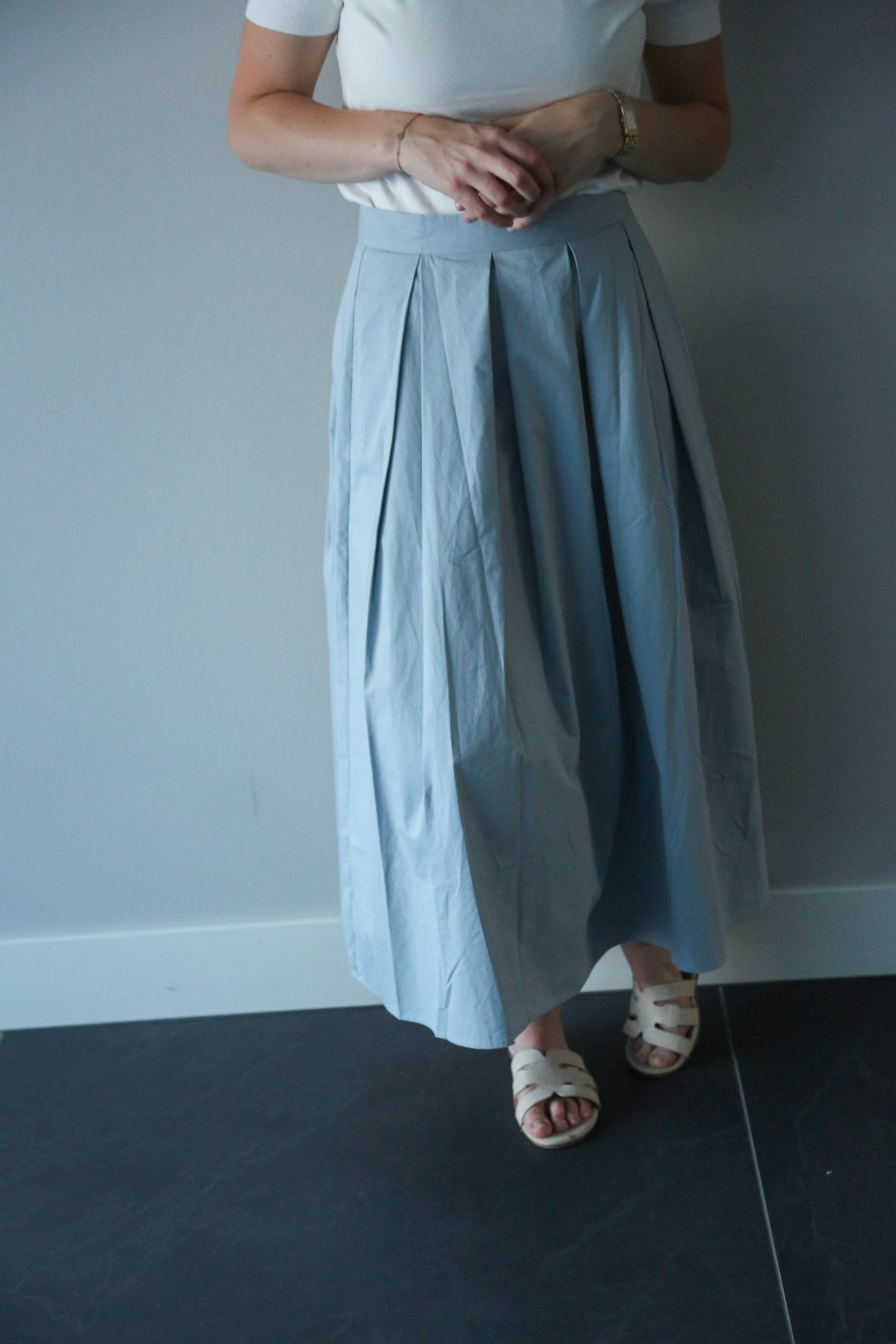 Olivia rok plooi blauw