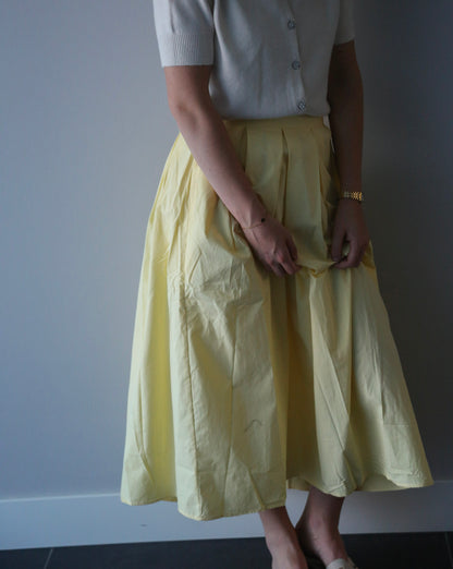 Olivia rok plooi lichtgeel