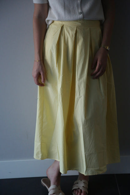 Olivia rok plooi lichtgeel