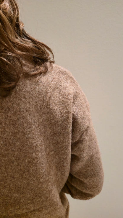 Dik wollen vest camel