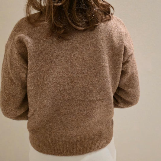 Dik wollen vest camel