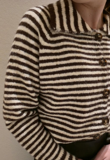 Streep sweater bruin