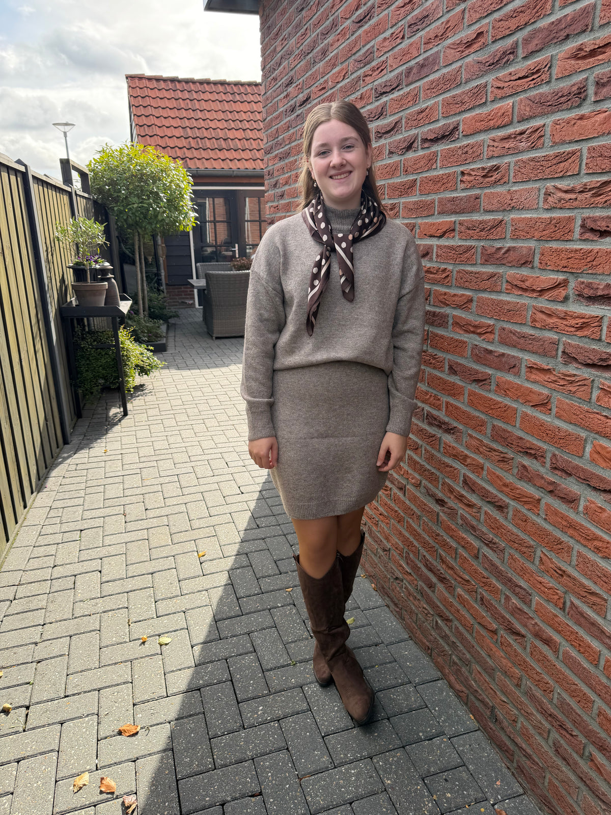 Wollen set beige
