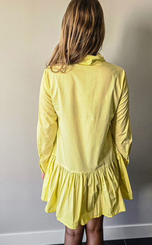 Poplin jurk geel